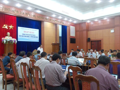 A view of the press meeting in Quang Nam province this morning (Photo: SGGP)